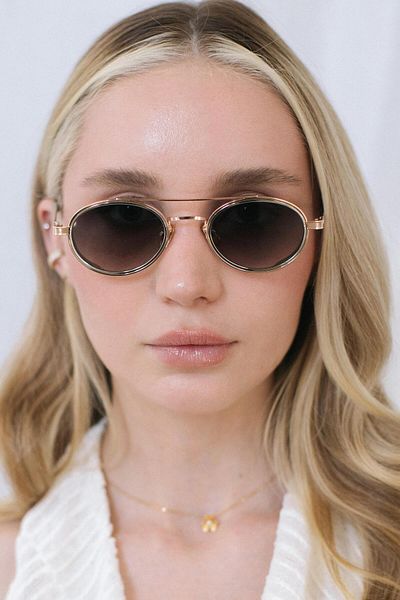 Bilge Karga Larg Gold Silver Green Gradient Sunglasses