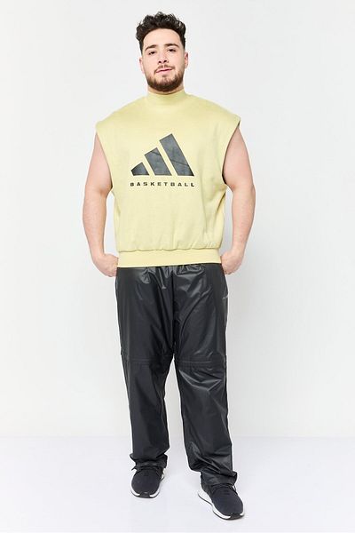 adidas Men Sportswear Fit Sleeveless Basketball Sweatshirt, Light Green