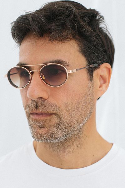 Bilge Karga Larg Gold Brown Gradient Men's Sunglasses