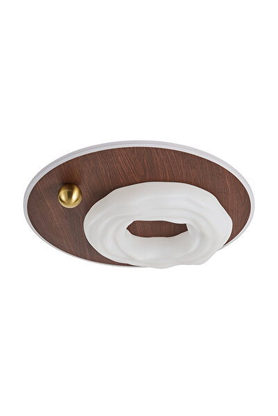 Apliqa Noirre Ahşap Detaylı Plafonyer Ledli Avize