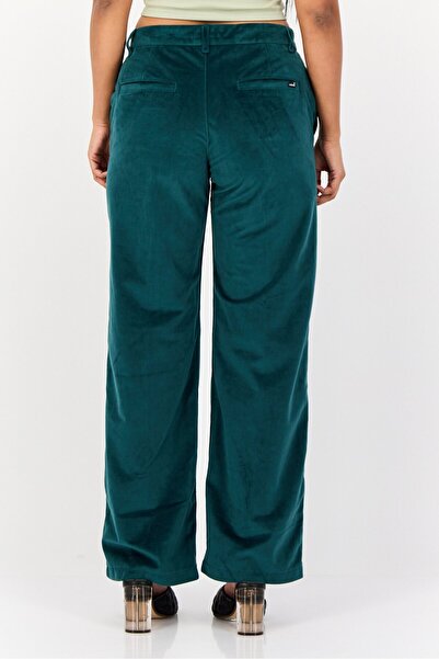 Levi's Women Baggy Fit Solid Wide Leg Pants, Green