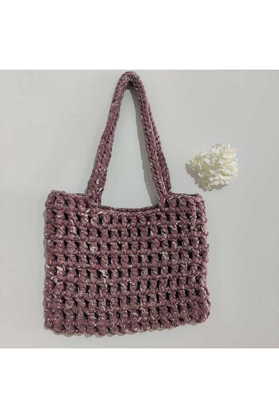Selen Veronica Handmade Knitting Combed Cotton Bag 30 * 45 Custom Design Bag