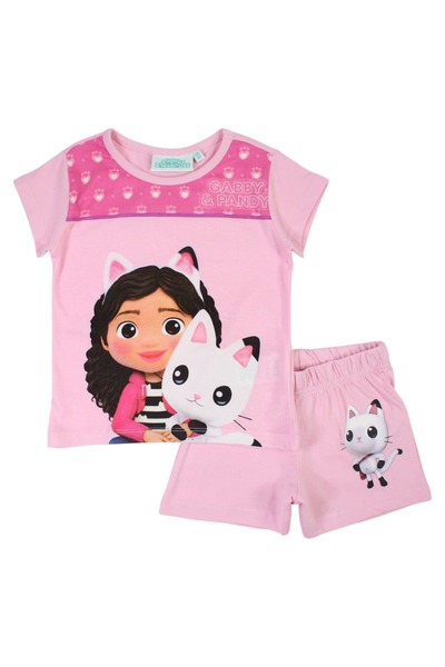 Gabby's Dollhouse Pijamale copii cu maneca scurta, 100% bumbac, multicolor, H...