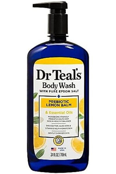 Dr Teals غسول الجسم بملح إبسوم من دكتور تيلز - بلسم الليمون البريبايوتيك 710 مل