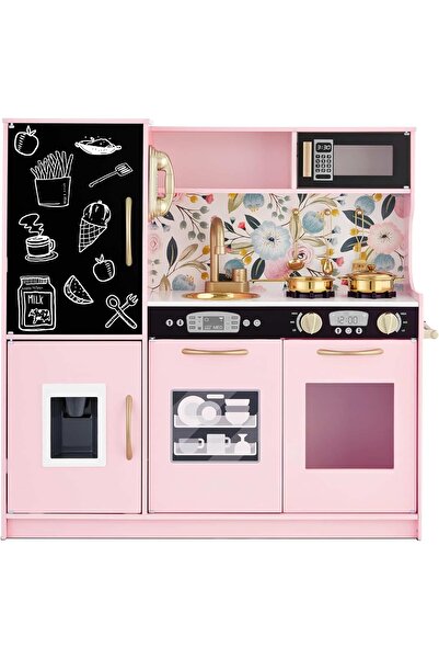 ideal STORE idealSTORE Multifunctional Wooden Kitchen, Dimensions 80 x 24 x 80 cm, Includes 11 Accessories Details