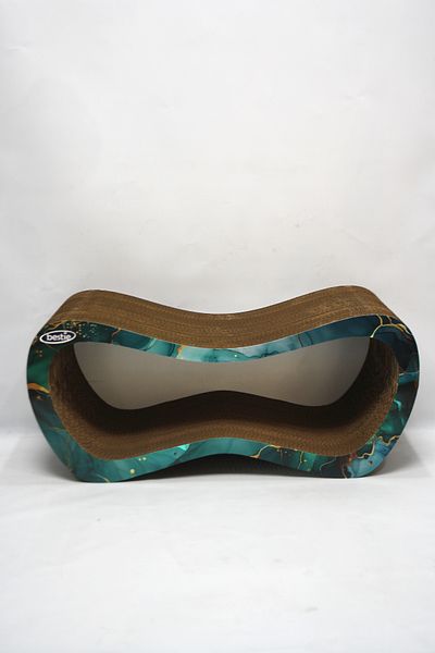Bestie 2-Piece - Cat Scratching Sofa Cardboard Cat Scratching Horizontal Scratching- Large & Small- 3D Emerald Pattern