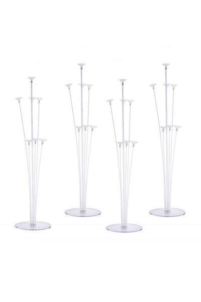 zola Plastic balloon holder set, 4 pieces, transparent, 70 cm