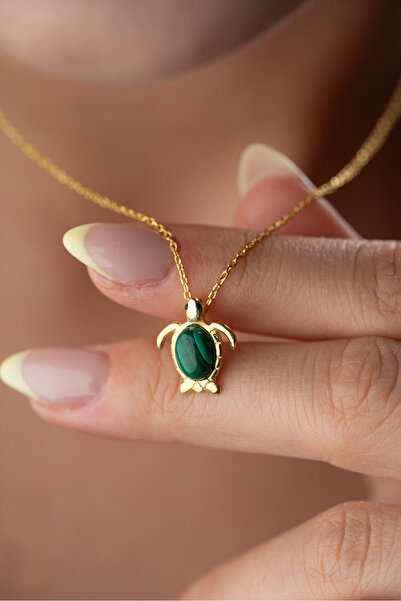Silvano Jewelry 925 Ayar Gümüş Gold Kaplumbağa Kolye