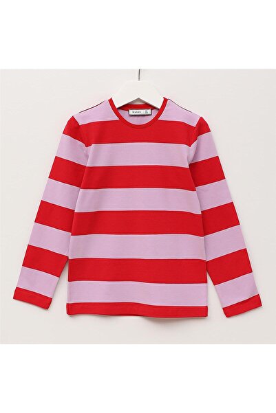 WANEX Kız Çocuk Uzun Kol İnce Tişört - K-0157 - Kırmızı