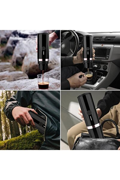 CYBERDUST Minipresso CYBERDUST, Green Portable Espresso Machine, Compatible with Ground Coffee and Universal Capsules B