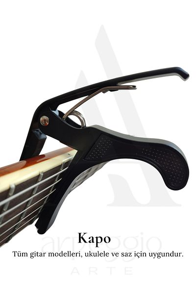 arpeggio ARTE Metal-Spring Kapo |   Capo Compatible with Acoustic Guitar - Classical Guitar - Electric Guitar, Saz and Ukulele |