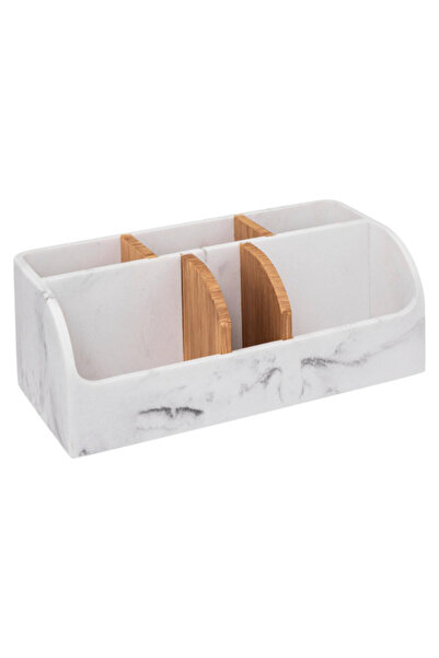 Five Simply Smart Lea Marble Effect 6-Compartment Bathroom Organiser