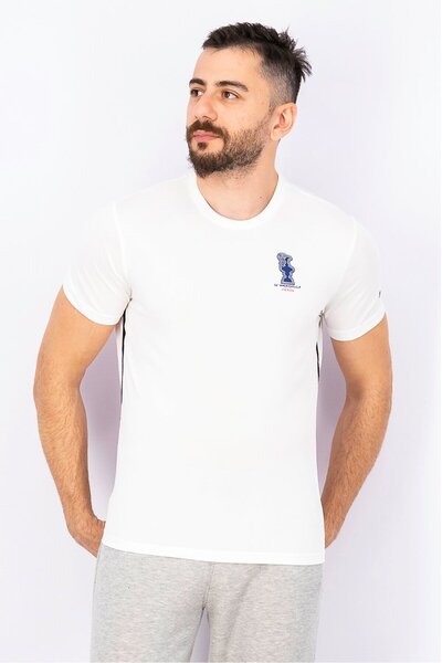 North Sails By Prada قميص تدريب رجالي بأكمام قصيرة من North Sails x Prada، أبيض