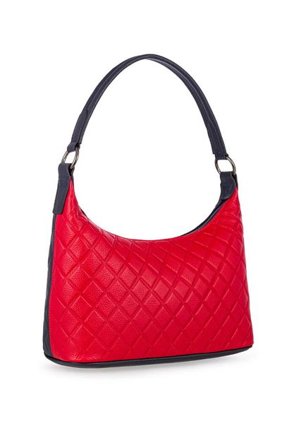 Bilik Deri Quilted Navy Blue-Red Women's Shoulder Bag Blm 8107