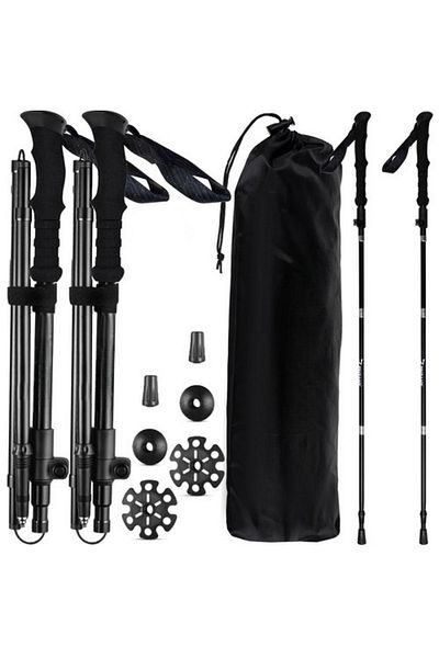 ideal STORE Set 2 Bete Trekking Walking idealSTORE, Reglare Lungime-110-130, Manere Ergonomice si Curele Ajustab