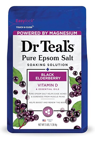 Generic Dr Teal's Epsom Salt Magnesium Soak, Black Elderberry with Vitamin D, 3 lbs