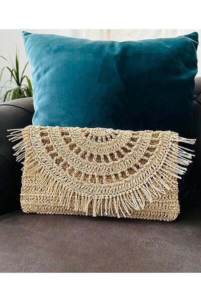 Milano hand knitted straw bag