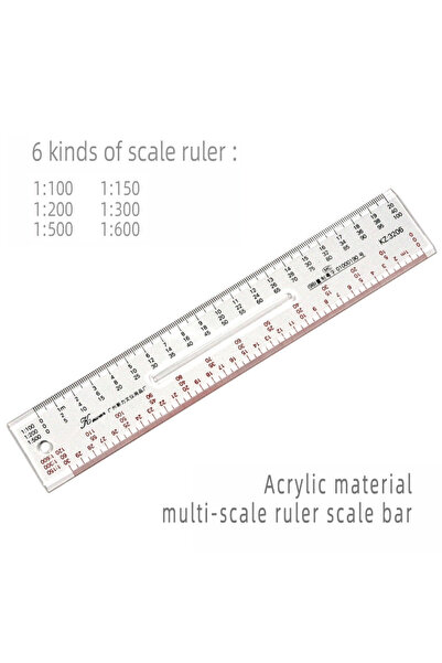 Choice مسطرة أكريليك متعددة المقاييس مقاس 20 سم، أداة رسم هندسي معماري فني