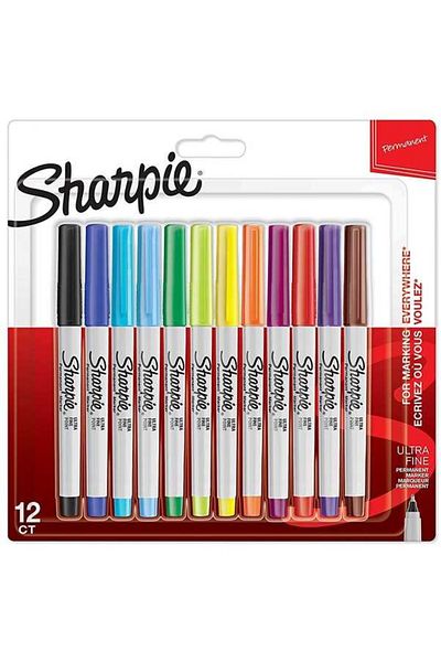 Art Tone Sharpi̇e Fi̇ne Permanent Marker 2065408 Ultra Fi̇ne 12 Colors