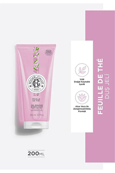 Roger&Gallet Roger & Gallet Feuille De Thé Duş Jeli 200 ml - Doğal Seylan Çayı Özlü & Ferah Yoğun Köpük