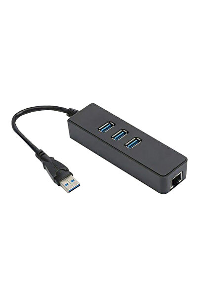 Monster Jhiu موزع USB 3.0 رفيع إلى RJ45 Jack أسود