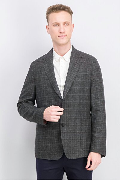 Paul Smith Men Tailord Fit Long Sleeve Suit Jacket, Charcoal
