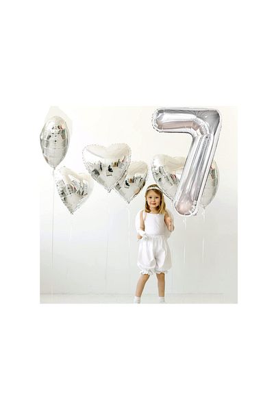 zola Foil balloon figure 7, Silver, 40 cm