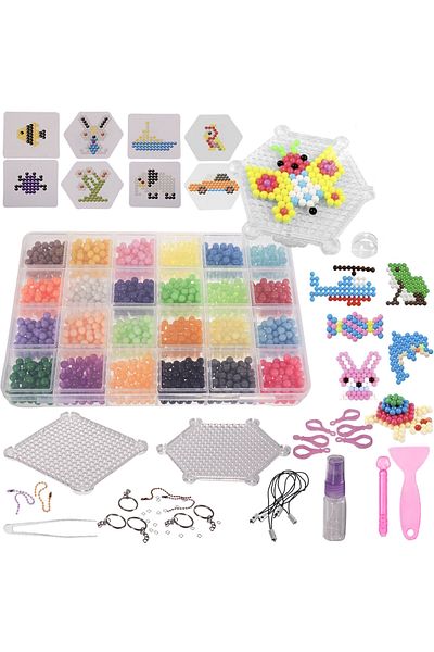 ideal STORE Set of 2800 idealSTORE Beads, 3D Models, Water Spray Bonding, 24 Different Colors, Includes