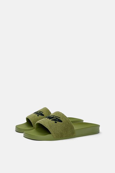 Pull & Bear Rubberised STWD sandals with fabric detail