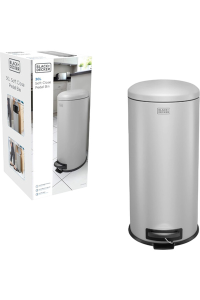Black&Decker Dome Lid Soft Close Recycle Pedal Bin 30 Liter