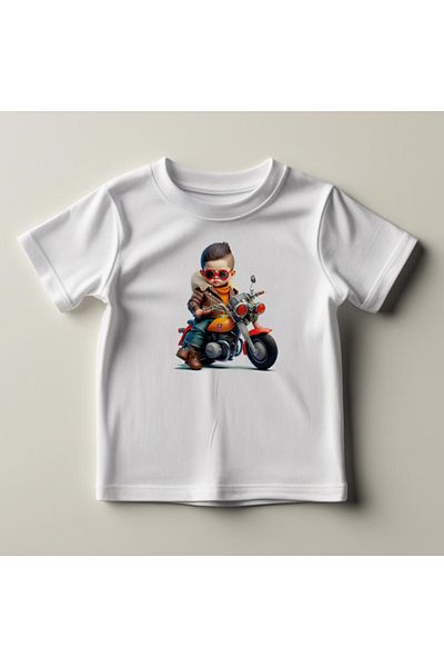 Gölge Store Tricou pentru copii cu imprimeu normal pentru bărbați Animate Biker