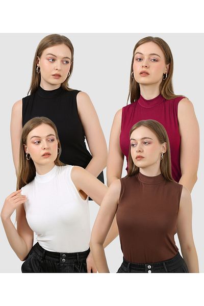 JustMORE Body fără mâneci din 4 piese pentru femei
