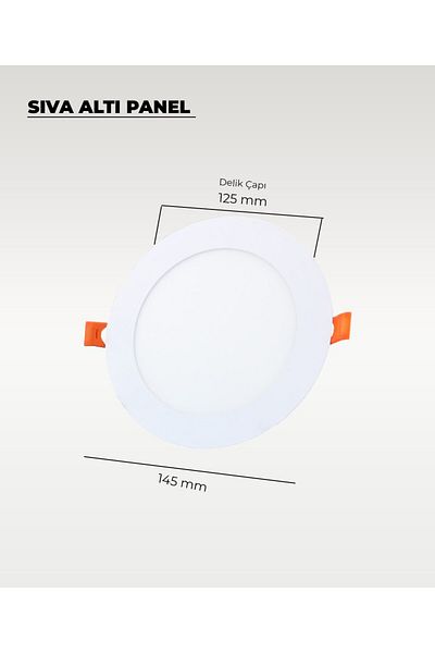 AC AYDINLATMA 9W Recessed Round Slim Led Panel 3200K Yellow Light - 2 Pieces