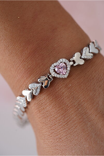 AŞIK ACCESSORIES Lovely Stone Heart Bracelet