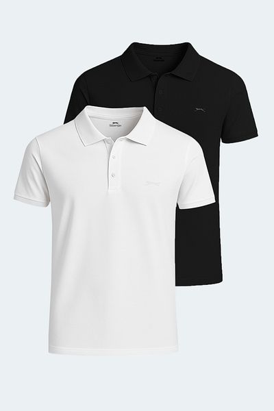 Slazenger SOHO Σετ 2 ανδρικά μπλουζάκια Λευκό - Μαύρο