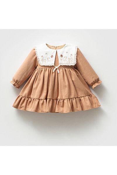 NoyNoy Baby Noynoy Girl's Collar Embroidery Detailed Dress