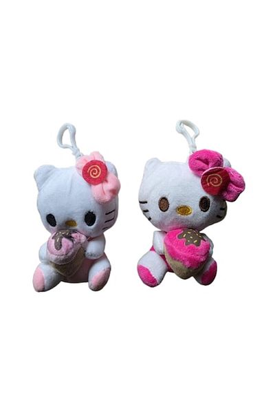 victiny Breloc de pluș Hello Kitty VICTINY® 12 cm Alb/Roz