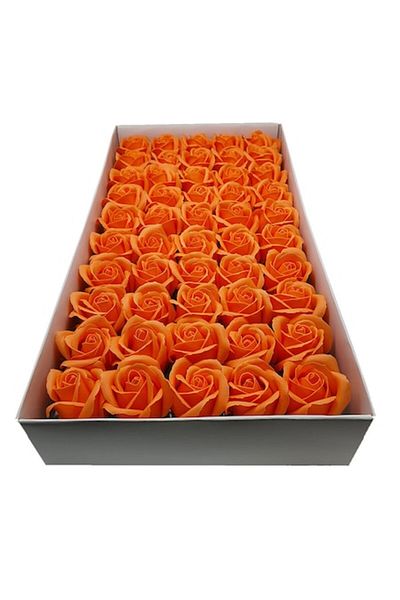 China Soap Roses, 5 cm, box of 50 pieces, orange
