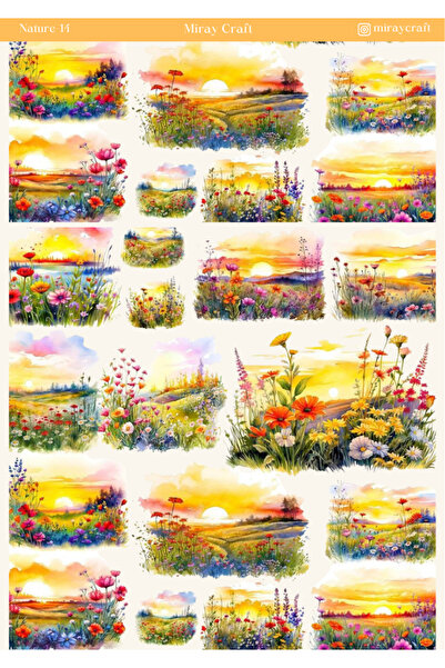 MirayDesign 1 komad naljepnice sa temom prirode (12x17 cm) za bullet journal,...