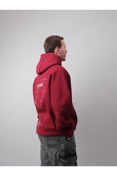 Jordanred Journey, Bordo Oversize Kapüşonlu