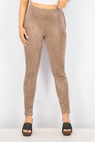 Esprit Women Suede Pull On Pants, Grey