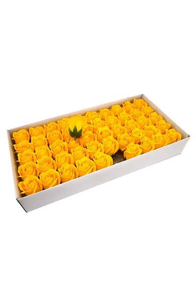 Rose Set trandafiri sapun parfumati, cutie 50 buc, galben