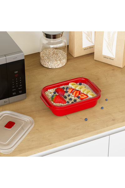 UYT LİFE 1300 ml Heat'N Go Microwave Storage Container Rectangular Storage Container
