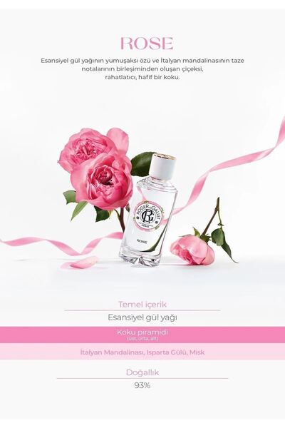 Roger&Gallet Rose Doğal Gül Yağı ve İtalyan Mandalina Özlü Çiçeksi Parfüm EDT 100 ml