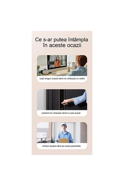 ideal STORE Sonerie idealSTORE cu Camera Wifi si Interfon, Impermeabila, Fara Fir, Vedere Nocturna in Infrarosu,