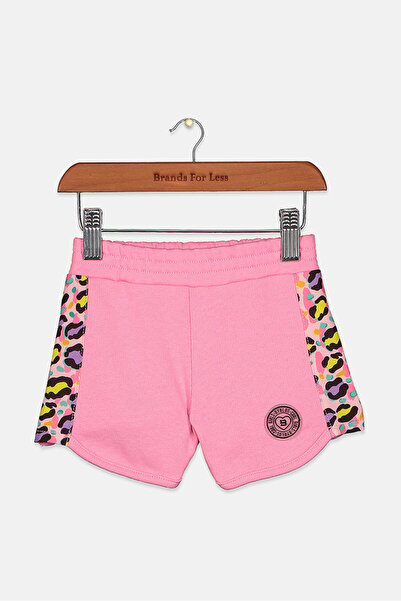 Byblos Toddler Girls Animal Print Brand Logo Pull On Shorts, Pink