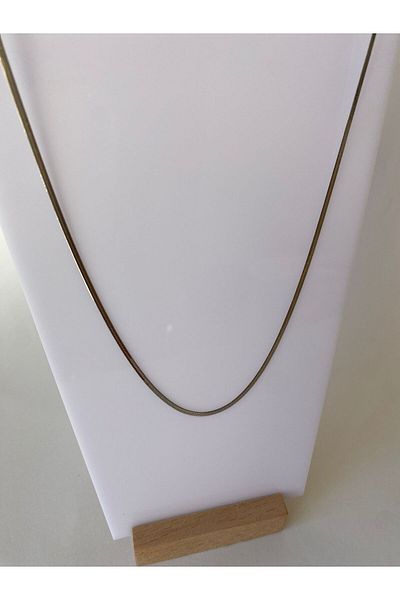 marsel aksesuar Steel Silver Thin Italian Chain Necklace