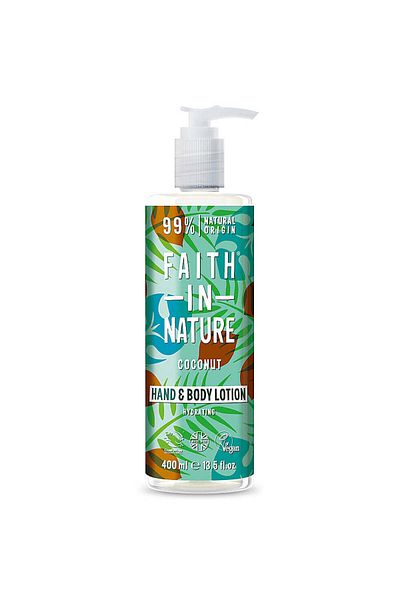 Faith In Nature Loțiune vegană de corp și mâini cu nucă de cocos, Faith in Nature, 400 ml