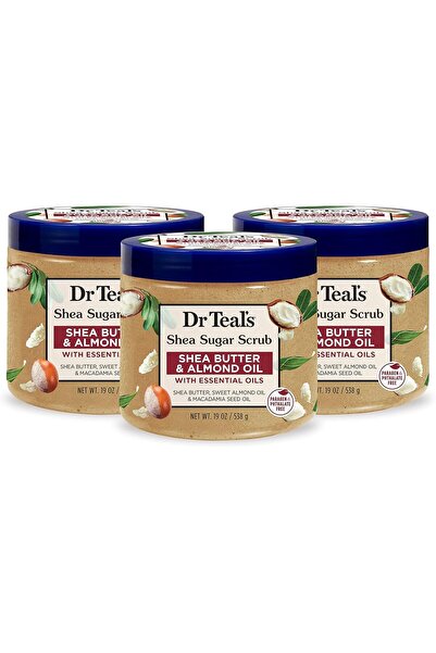 Dr Teals مقشر الجسم بزبدة الشيا والسكر من دكتور تيل، زبدة الشيا مع زيت اللوز ...