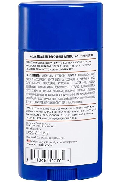 Dr.Derimax Dr Teal's Aluminium Free Magnesium plus Coconut Oil Deodorant 75 g